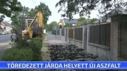 Töredezett járda helyett új aszfalt